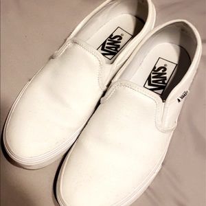 White slip on vans